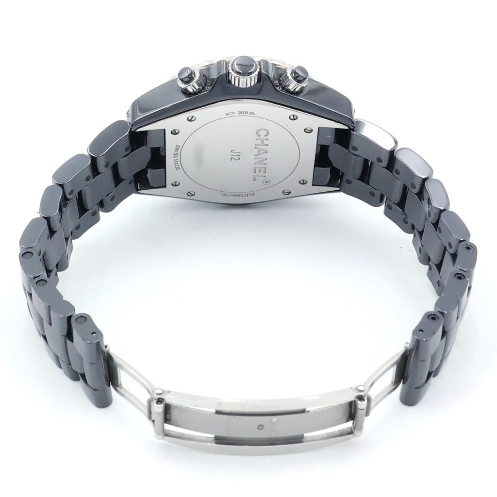 CHANEL(シャネル) J12 クロノグラフ 黒文字盤 9P ダイヤ セラミック 自動巻き 腕時計 ブラック H2419