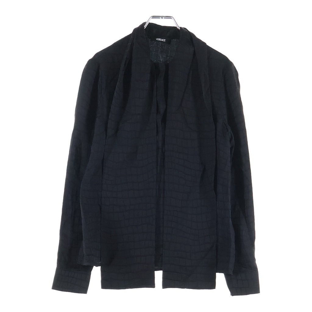 VERSACE(ヴェルサーチ) クロコ デヴォレ 長袖シャツ ブラック #36 1019234 レディース