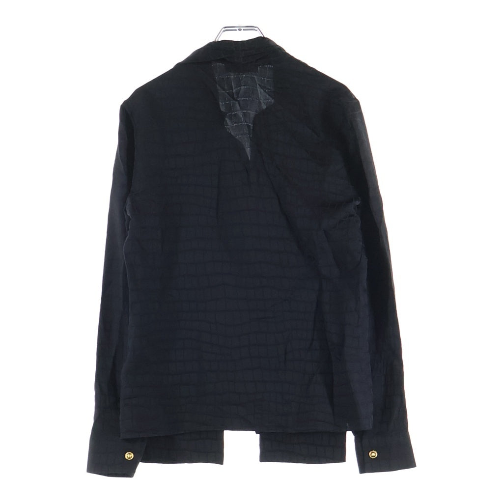 VERSACE(ヴェルサーチ) クロコ デヴォレ 長袖シャツ ブラック #36 1019234 レディース