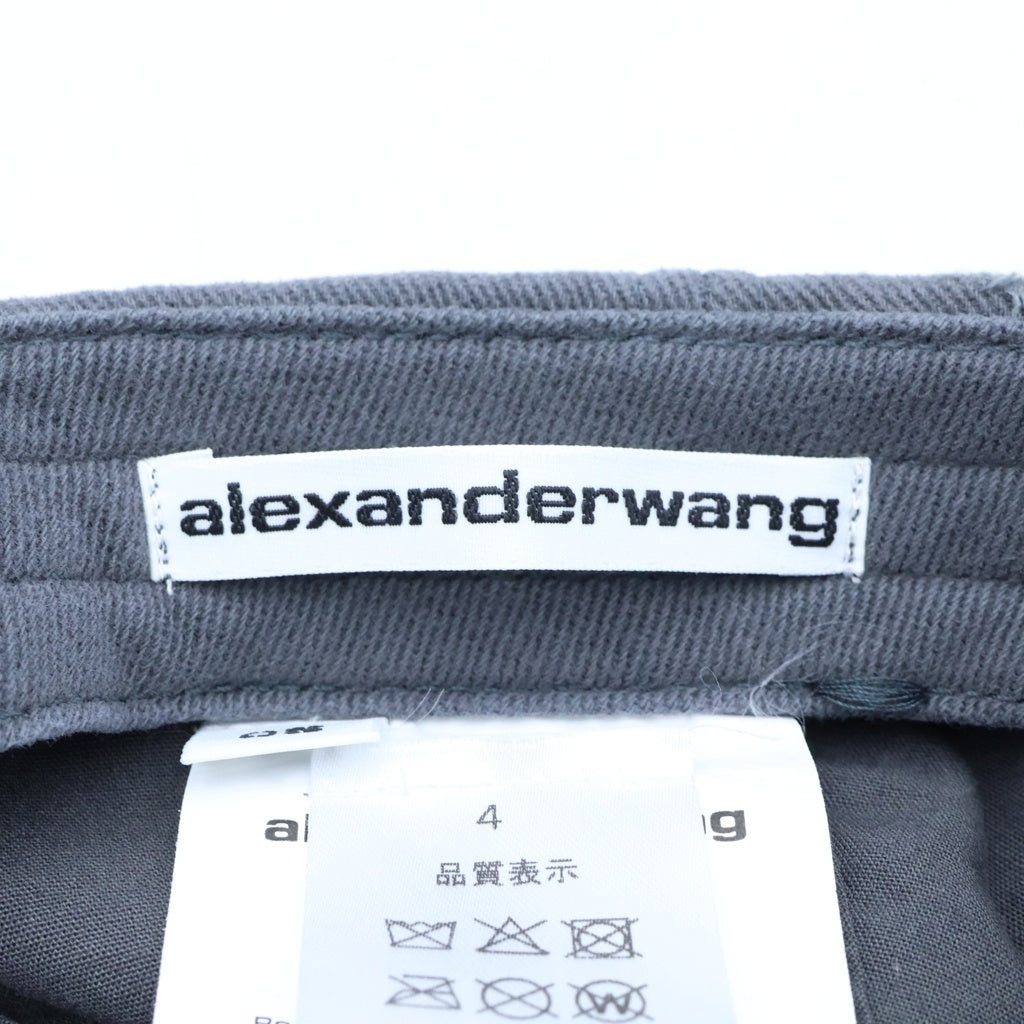 ALEXANDER WANG(アレキサンダーワン) ロゴ刺繍ダメージキャップ グレー #OS UWC1259022