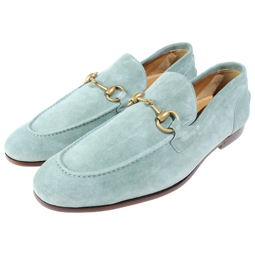 GUCCI(グッチ) ホースビット スエードローファー グリーン スウェード