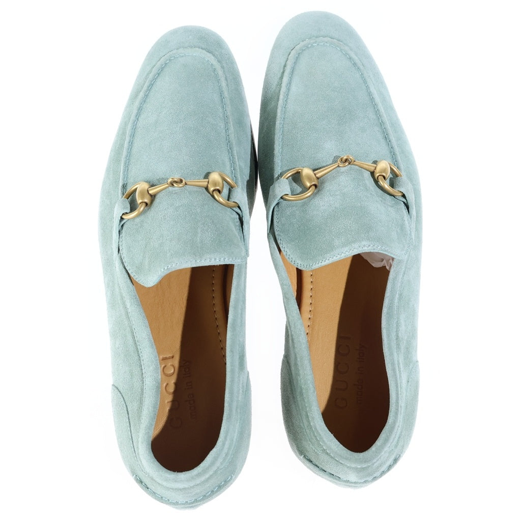 GUCCI(グッチ) ホースビット スエードローファー グリーン スウェード