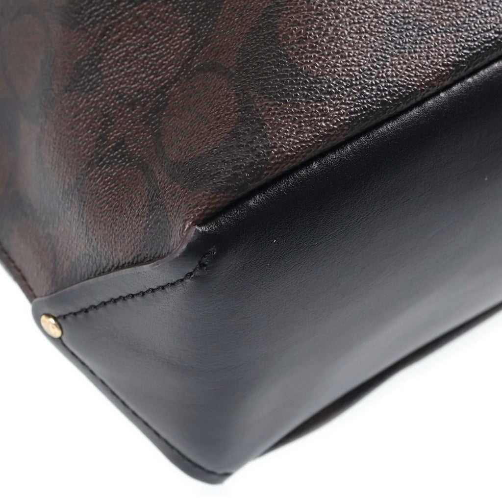 COACH(コーチ) アビー ダッフル ショルダーバック 2wayバック シグネチャー PVCレザー ブラウン F31477 レディース