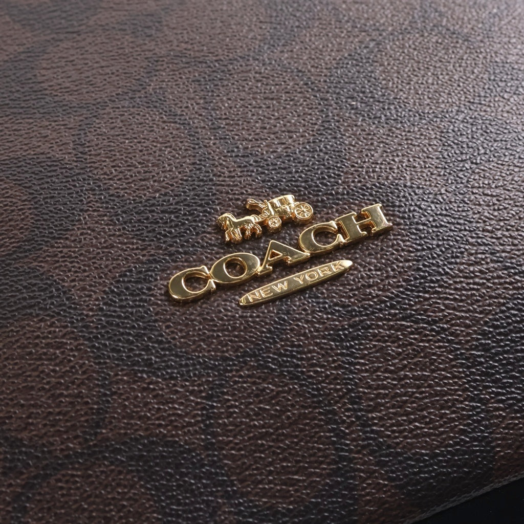 COACH(コーチ) アビー ダッフル ショルダーバック 2wayバック シグネチャー PVCレザー ブラウン F31477 レディース