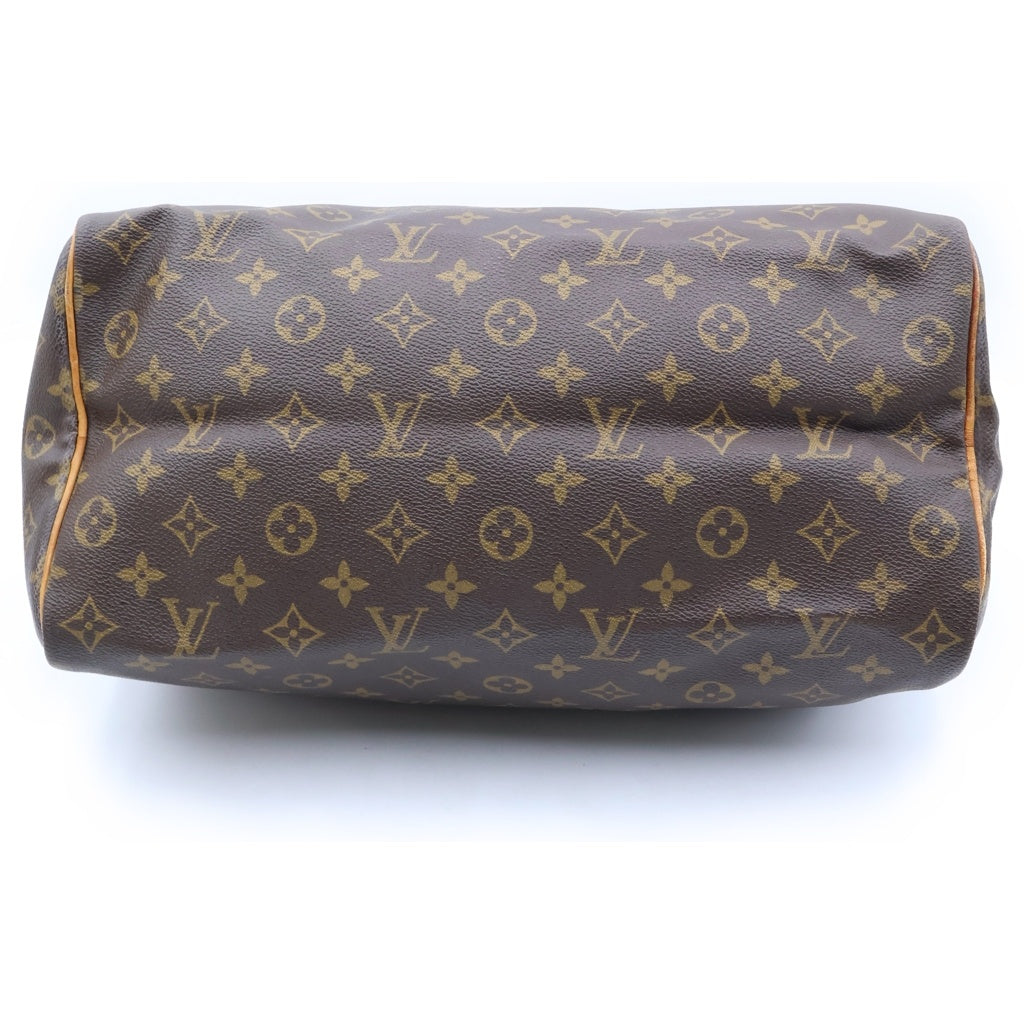 LOUIS VUITTON(ルイヴィトン) モノグラム スピーディー35 ハンドバッグ ボストンバッグ ブラウン レザー×PVC M41524 ゴールド金具 レディース