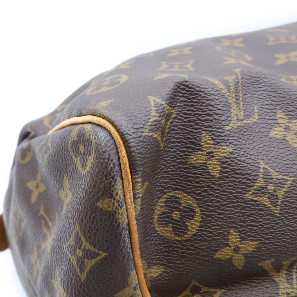 LOUIS VUITTON(ルイヴィトン) モノグラム スピーディー35 ハンドバッグ ボストンバッグ ブラウン レザー×PVC M41524 ゴールド金具 レディース