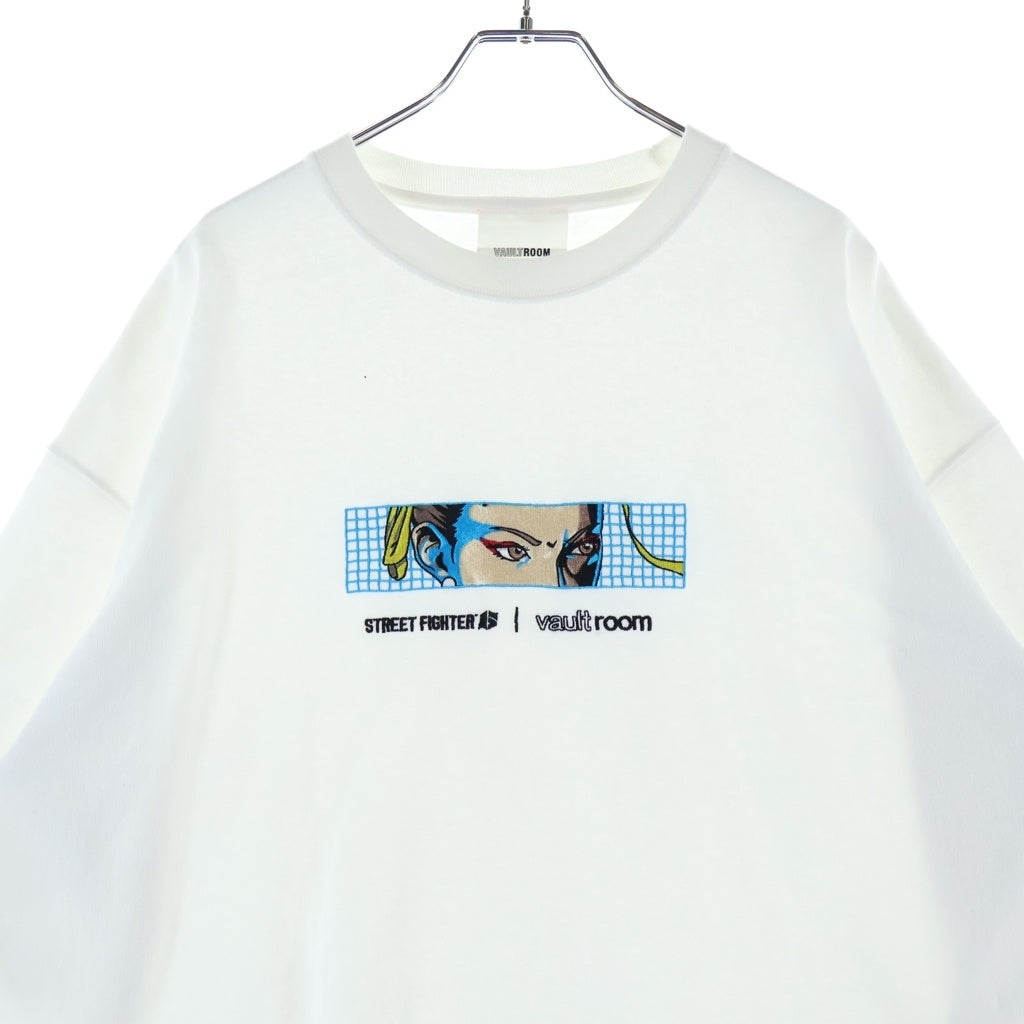 VAULTROOM(ボルトルーム) ×STREET FIGHTER 6 ストリートファイター6 春麗 刺繍 半袖Tシャツ カットソー ホワイト