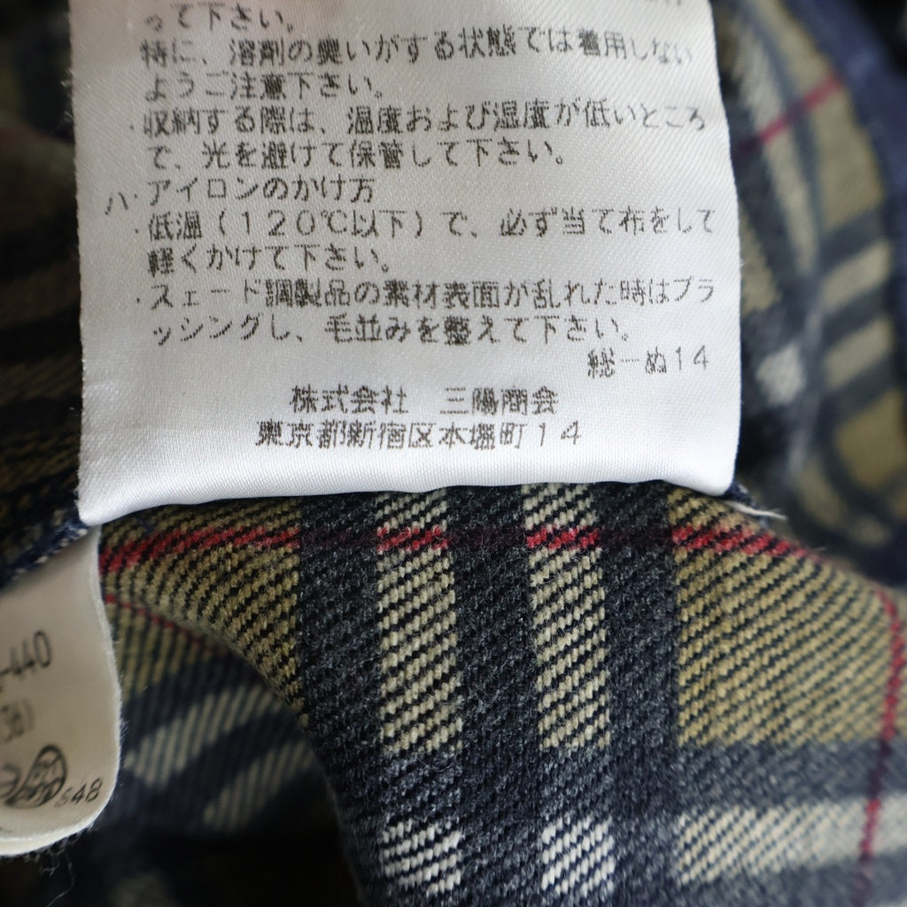 BURBERRY(バーバリー) フロントノバチェックボタン デニムひざ丈スカート インディゴブルー #36 レディース