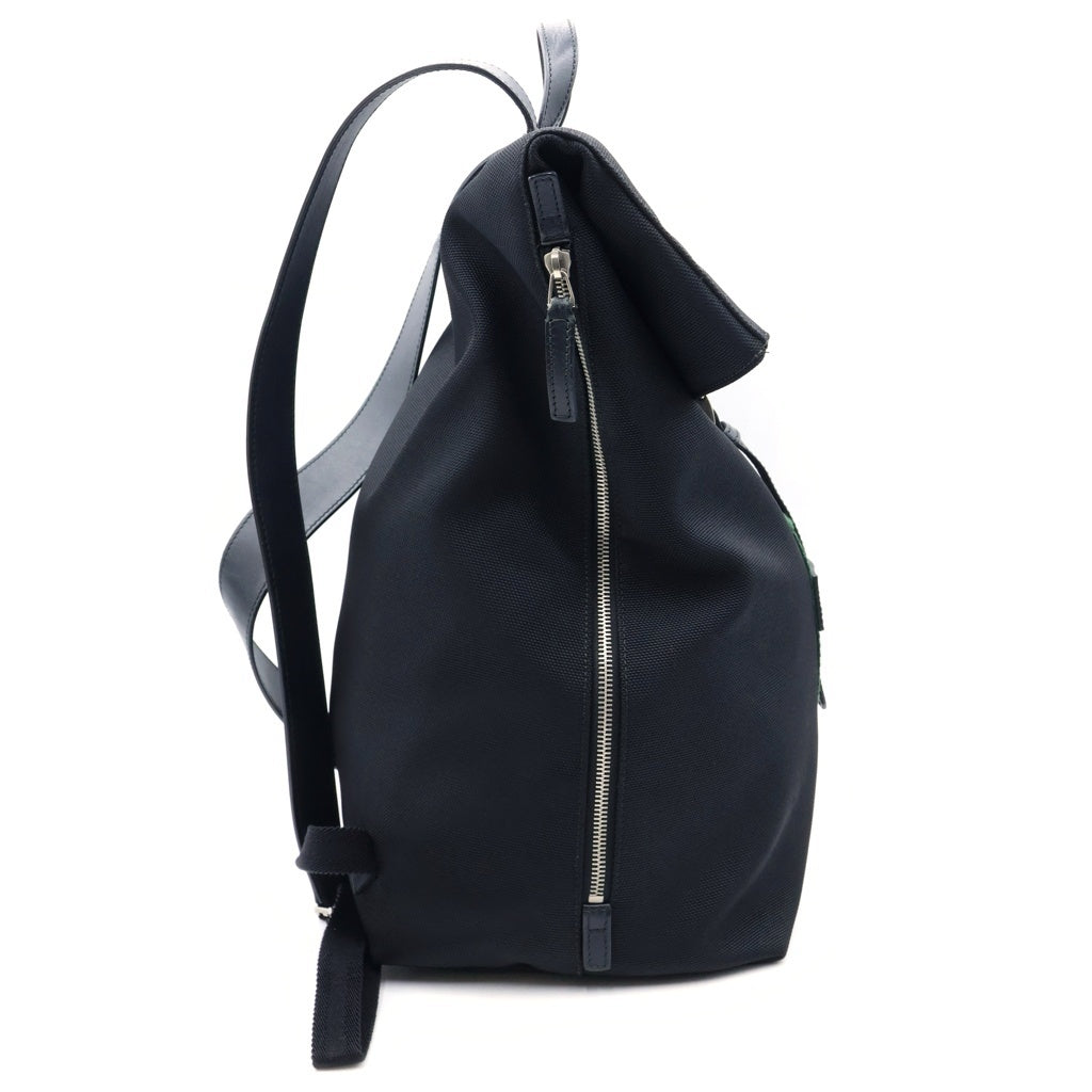 GUCCI(グッチ) シェリーライン バックパック リュックサック ブラック キャンバス×レザー 337075 シルバー金具