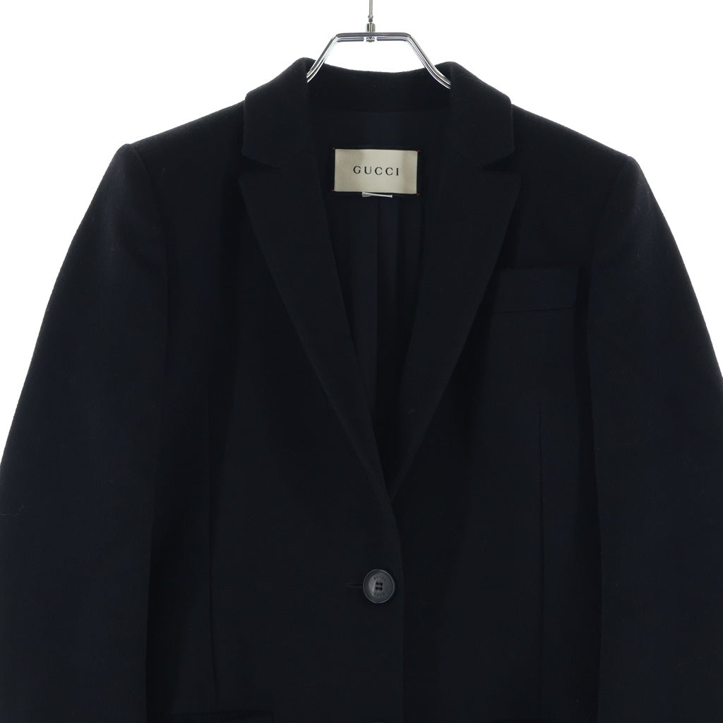 GUCCI(グッチ) ウールチェスターロングコート ブラック #36 455739 レディース