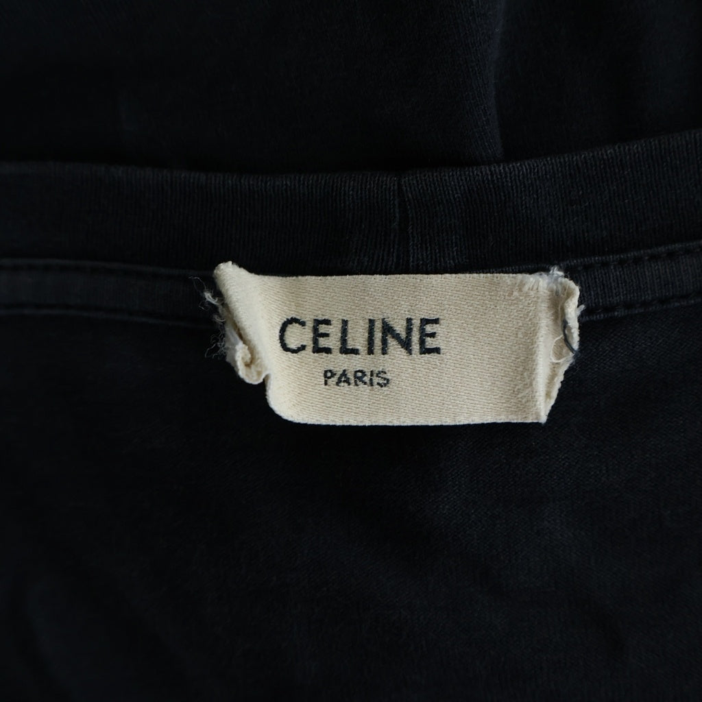 CELINE(セリーヌ) ロゴプリント 半袖Tシャツ カットソー ブラック #XL