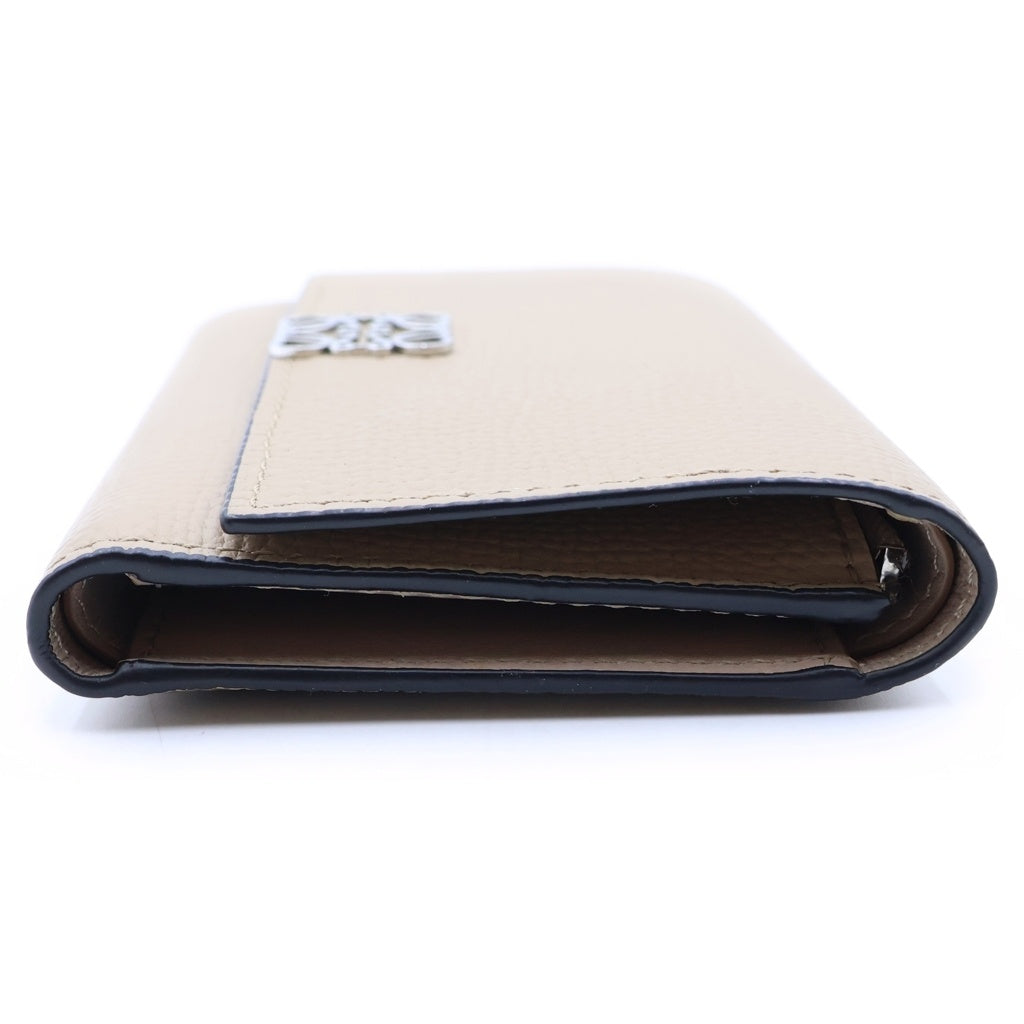 LOEWE(ロエベ) アナグラム トライフォールド ウォレット コンパクトウォレット 財布 ベージュ レザー C821L57X01 2150 レディース