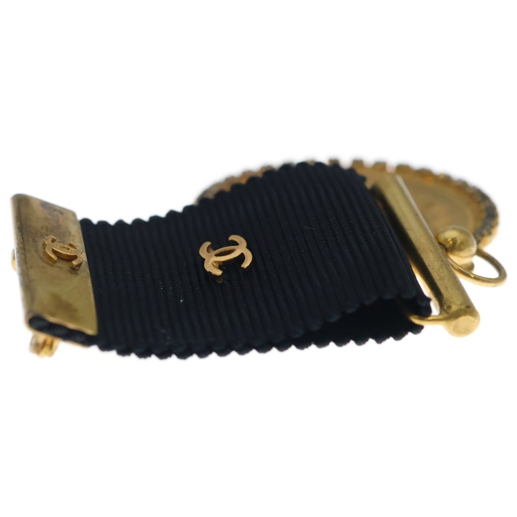 CHANEL(シャネル) ココマーク 01P 勲章ブローチ ピンバッジ ブラック×ゴールド GP レディース