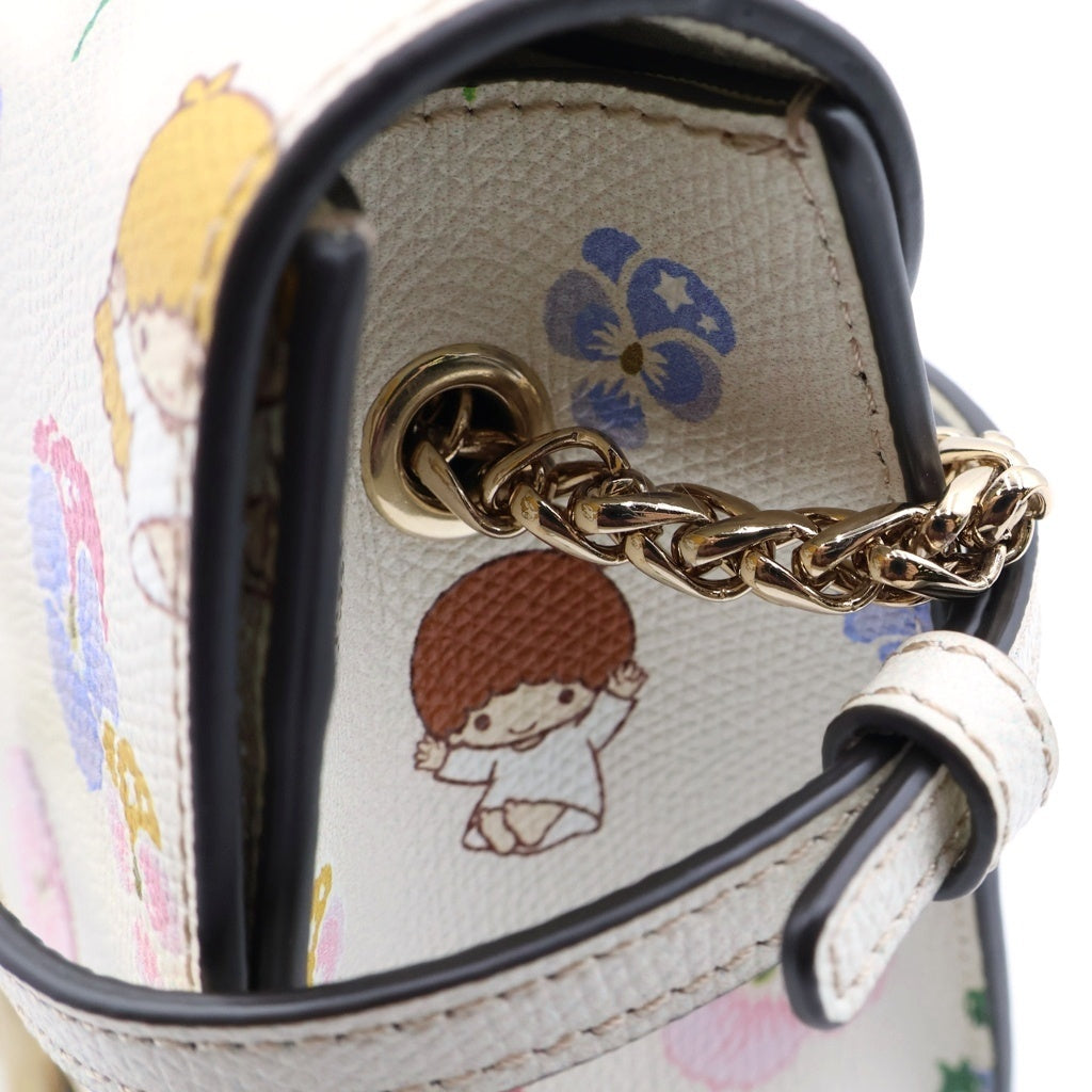 FURLA(フルラ) ×リトルツインスターズ キキララ メトロポリス 総柄プリント レザー チェーンショルダーバッグ アイボリー BFN8 ALT 1062551 レディース