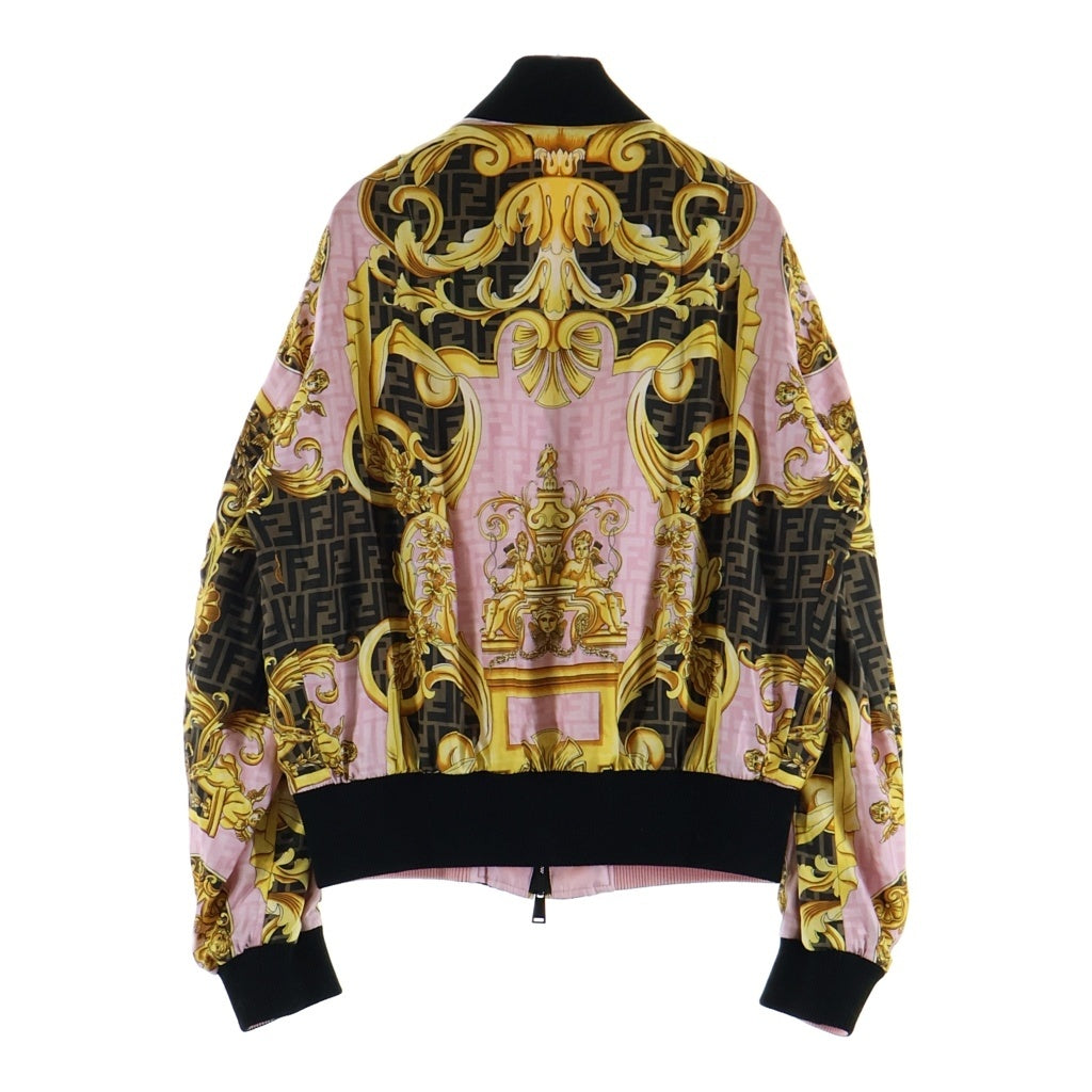 FENDI(フェンディ) ×VERSACE フェンダーチェ ブルゾン ジャケット シルク 総柄 ピンク/ゴールド FW1091 レディース