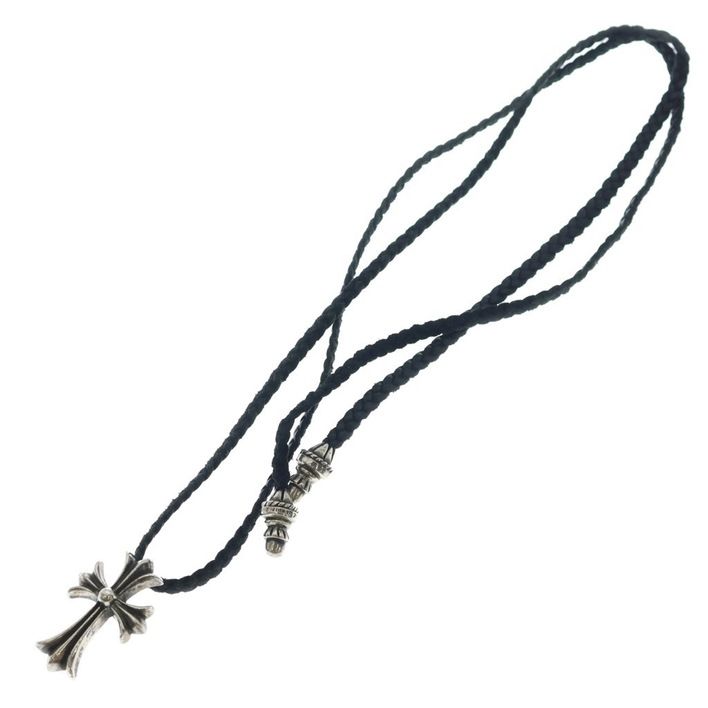CHROME HEARTS(クロムハーツ) CH CRS SML CL スモールCHクロス レザーブレイド ネックレス SV925 シルバー/ブラック BCA217