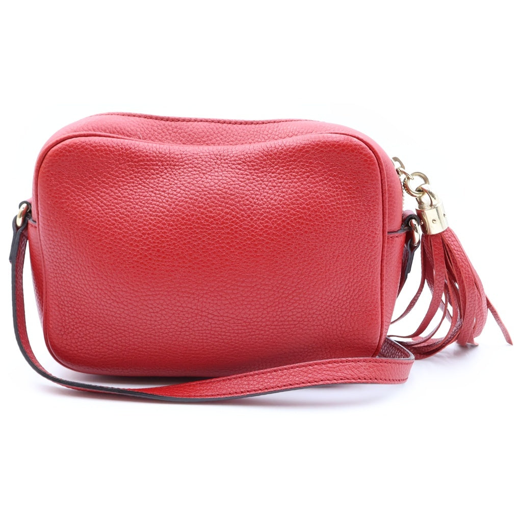 GUCCI(グッチ) ソーホー スモール ディスコバッグ ショルダーバッグ レッド レザー 308364 ゴールド金具 レディース