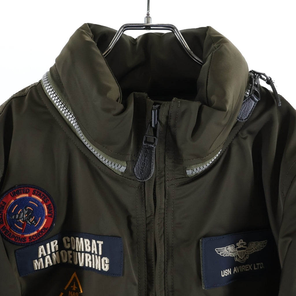AVIREX(アヴィレックス) CUSTOM CWU TOP GUN カスタム トップガン ワッペン ジップアップ ナイロン フライトジャケット カーキ 6202047