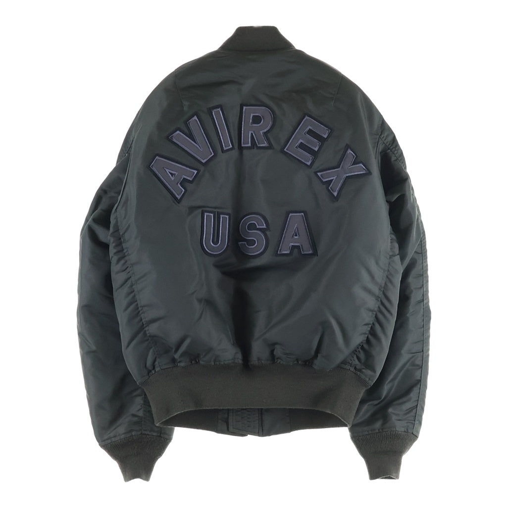 AVIREX(アヴィレックス) SAME COLOR LOGO MA-1 セイム カラー バック ワッペンロゴ ジップアップ ボンバージャケット ブルゾン カーキ 783-4252021