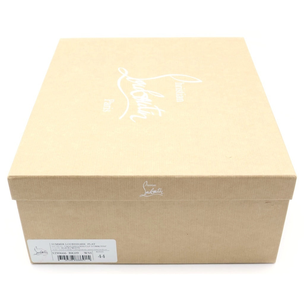 CHRISTIAN LOUBOUTIN(クリスチャンルブタン) ルビシャーク レザー ナイロン ストラップ サンダル ブラック/ホワイト 1250666