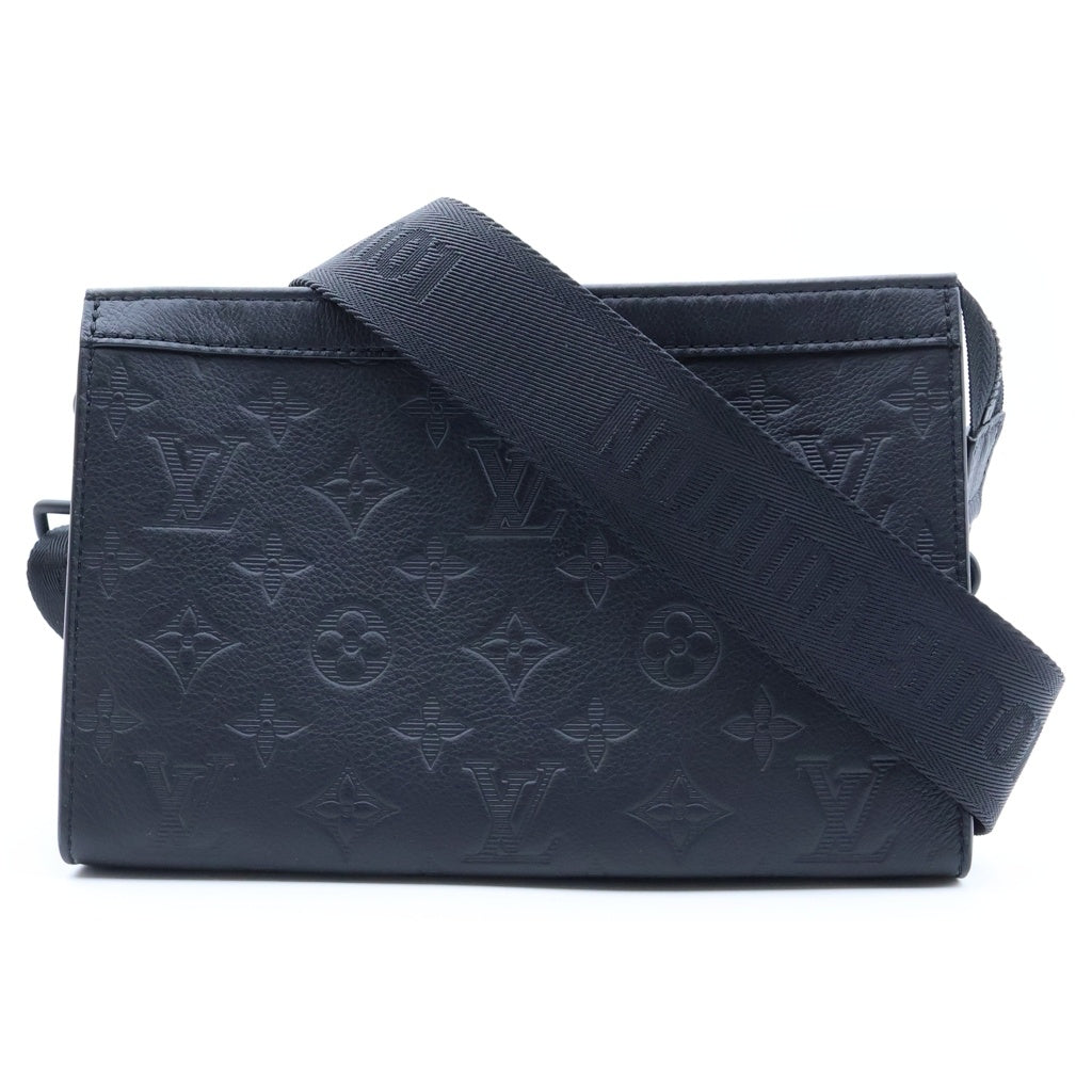 LOUIS VUITTON(ルイヴィトン) モノグラム・シャドウ ガストン・ウェアラブル ウォレット ショルダーバッグ ブラック レザー M81115 ブラック金具 レディース
