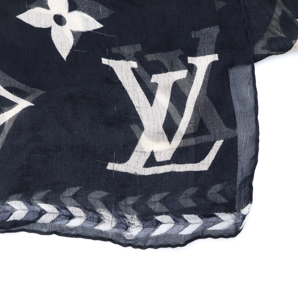LOUIS VUITTON(ルイヴィトン) モノグラム シアー シルクスカーフ ブラック レディース