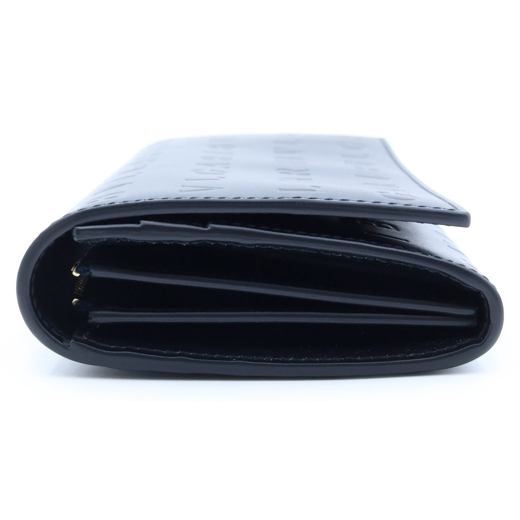 BVLGARI(ブルガリ) ロゴ インフィニートゥーム 二つ折り財布 ロングウォレット ブラック レザー レディース