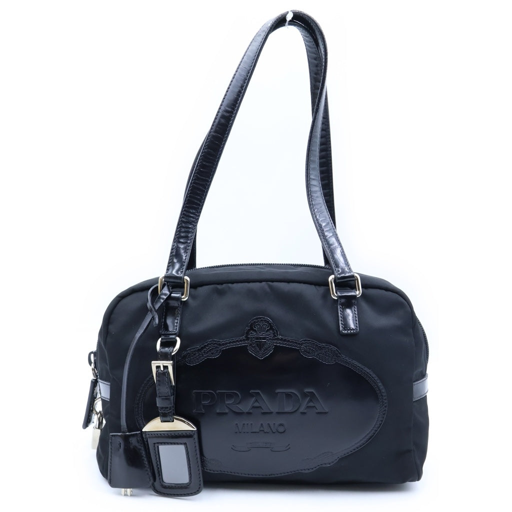 PRADA(プラダ) ミニボストンバッグ ブラック ナイロン ハンドバッグ BR3150 レディース