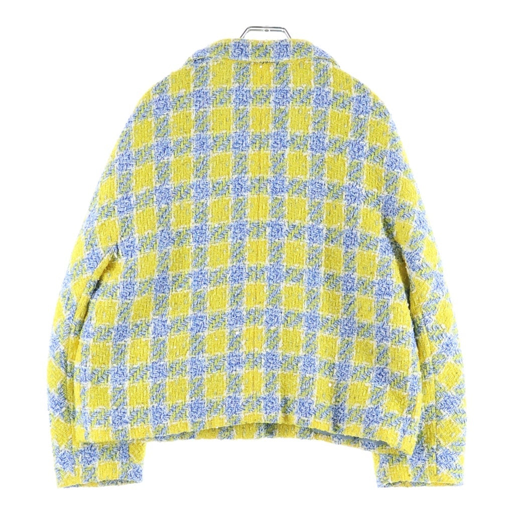 GUCCI(グッチ) インターロッキングG ツイード テーラードジャケット イエロー/ブルー 752649 レディース
