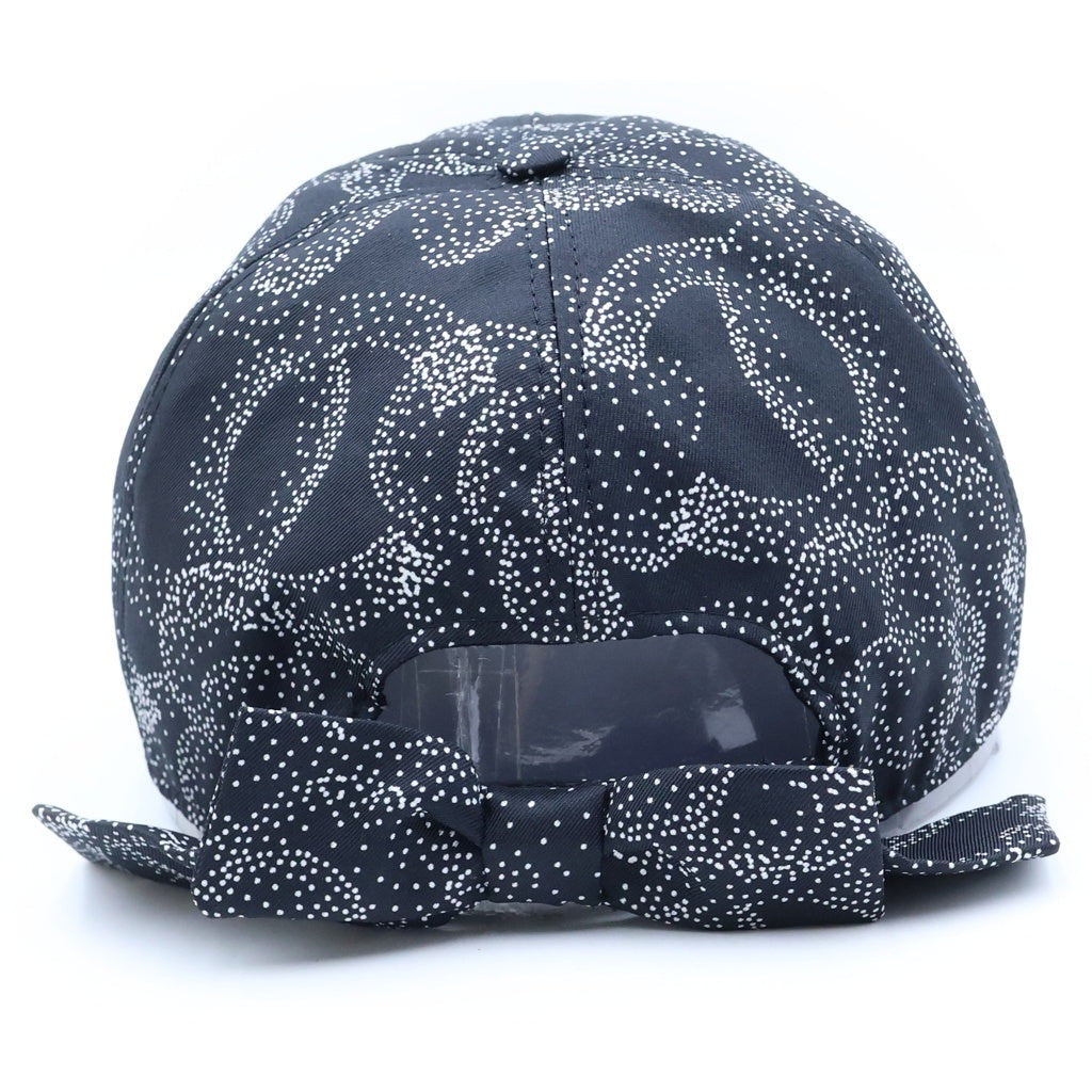 CHANEL(シャネル) Camellia baseball Cap ココマーク カメリア柄 ベースボールキャップ バックリボン ブラック レディース