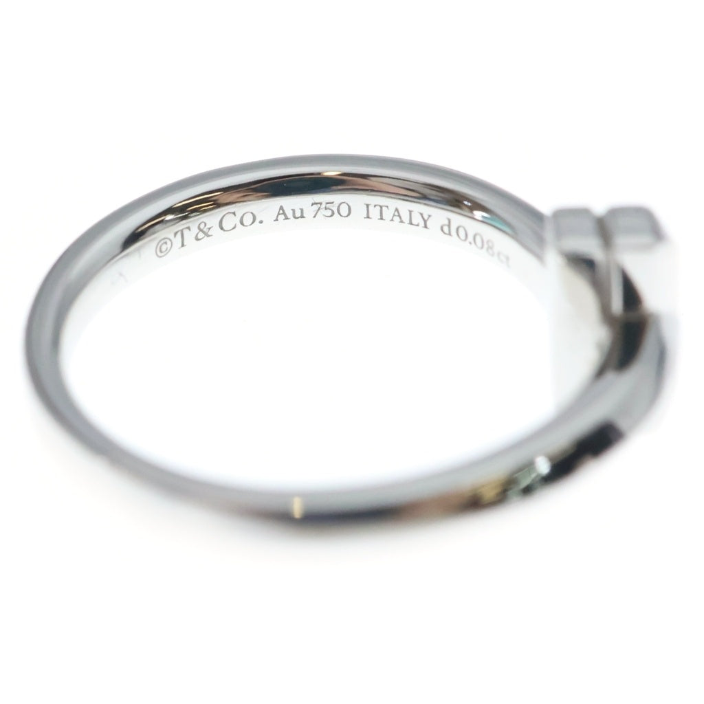 TIFFANY & Co.(ティファニー) Tワン ナロー ダイヤ リング ホワイトゴールド #8 Au750WG レディース