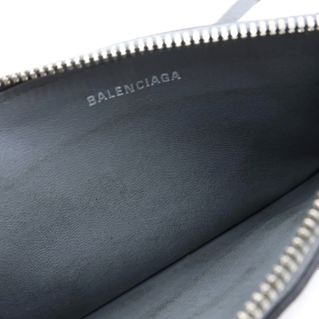 BALENCIAGA(バレンシアガ) ルカゴール フラグメントケース カードケース ポーチ シルバー レザー 715185