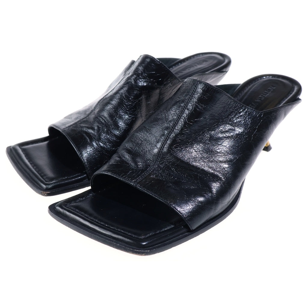 BOTTEGA VENETA(ボッテガヴェネタ) レザー スクエア ヒールミュール ブラック #38 レディース