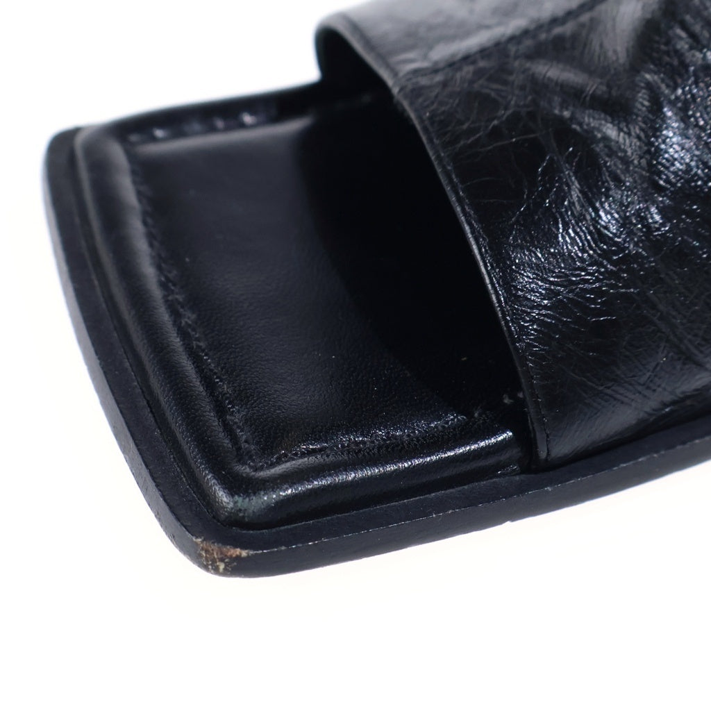 BOTTEGA VENETA(ボッテガヴェネタ) レザー スクエア ヒールミュール ブラック #38 レディース