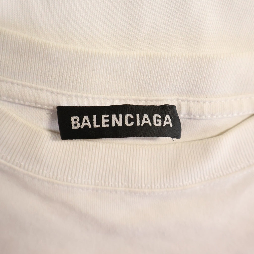 BALENCIAGA(バレンシアガ) フロントロゴプリント 半袖Tシャツ カットソー ホワイト #XS 620969