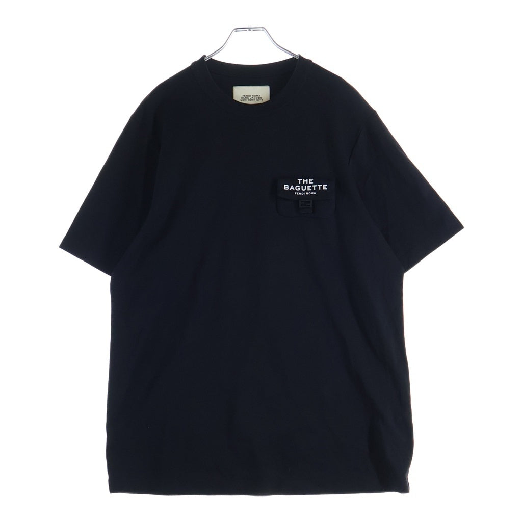 FENDI(フェンディ) FENDI MARC JACOBS THE BAGUETTE 胸ポケット半袖Tシャツ カットソー ブラック #S FY1240