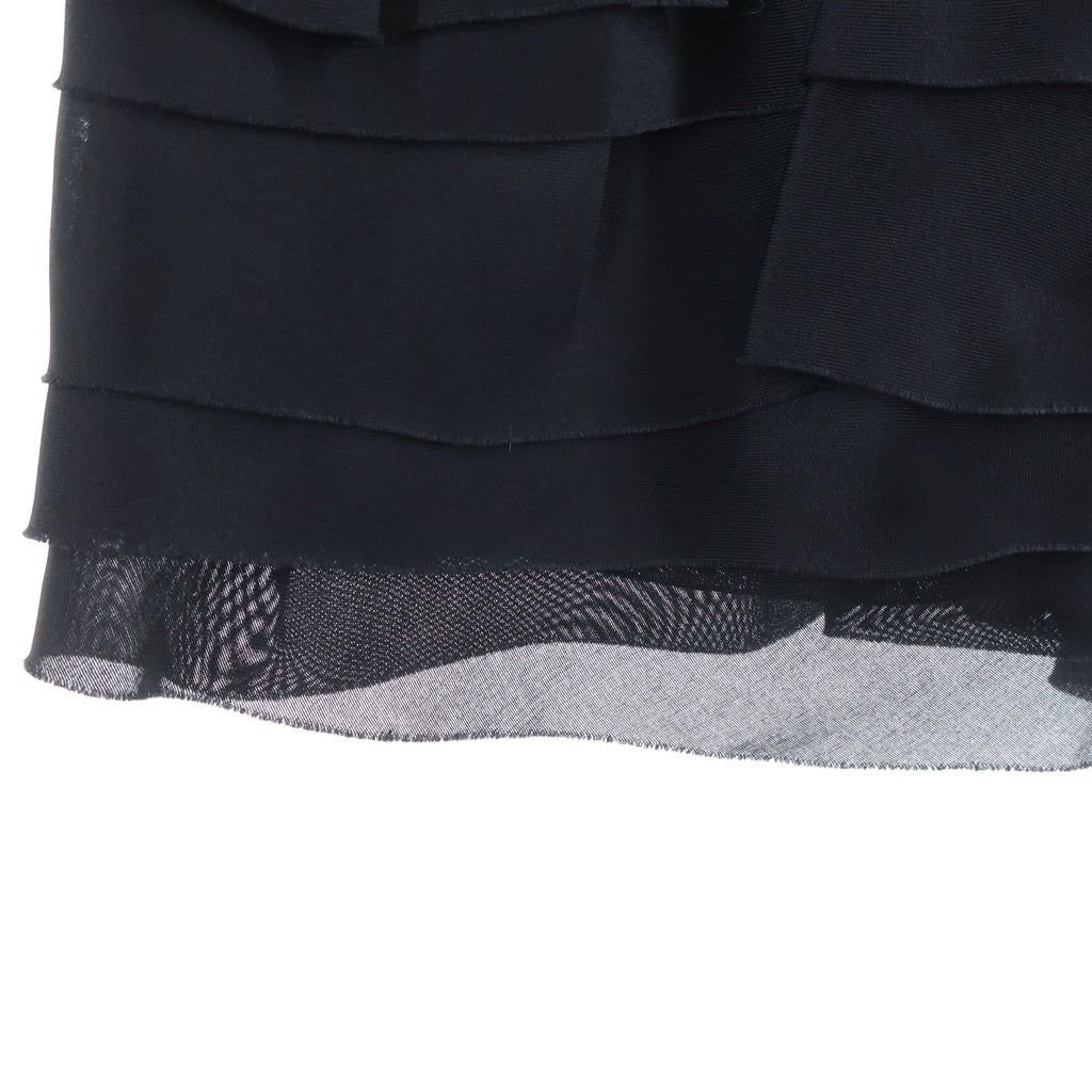 PRADA(プラダ) バックジップフリル ノースリーブひざ丈ワンピース ドレス ブラック #40 0000ET-C0346-00002 レディース