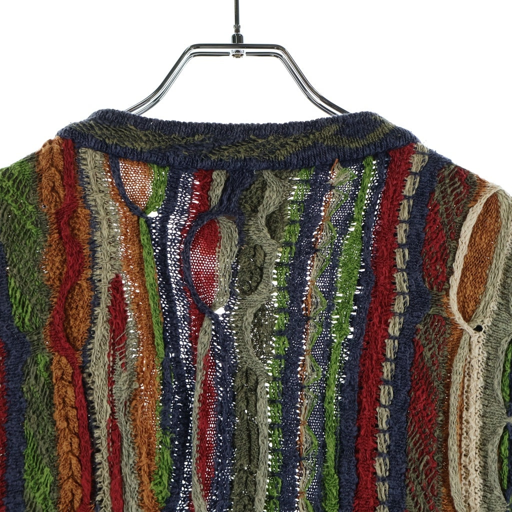 COOGI(クージー) 3D ケーブルニット ベストカーディガン マルチカラー #M レディース