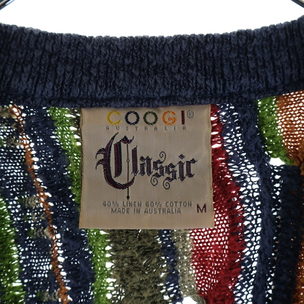 COOGI(クージー) 3D ケーブルニット ベストカーディガン マルチカラー #M レディース