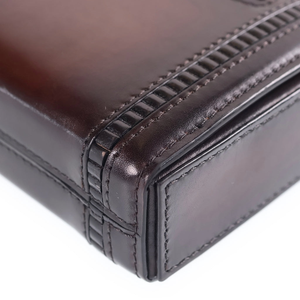 Berluti(ベルルッティ) アンジュール ドゥ ポッシュ ショルダーバッグ ブラウン レザー シルバー金具 レディース