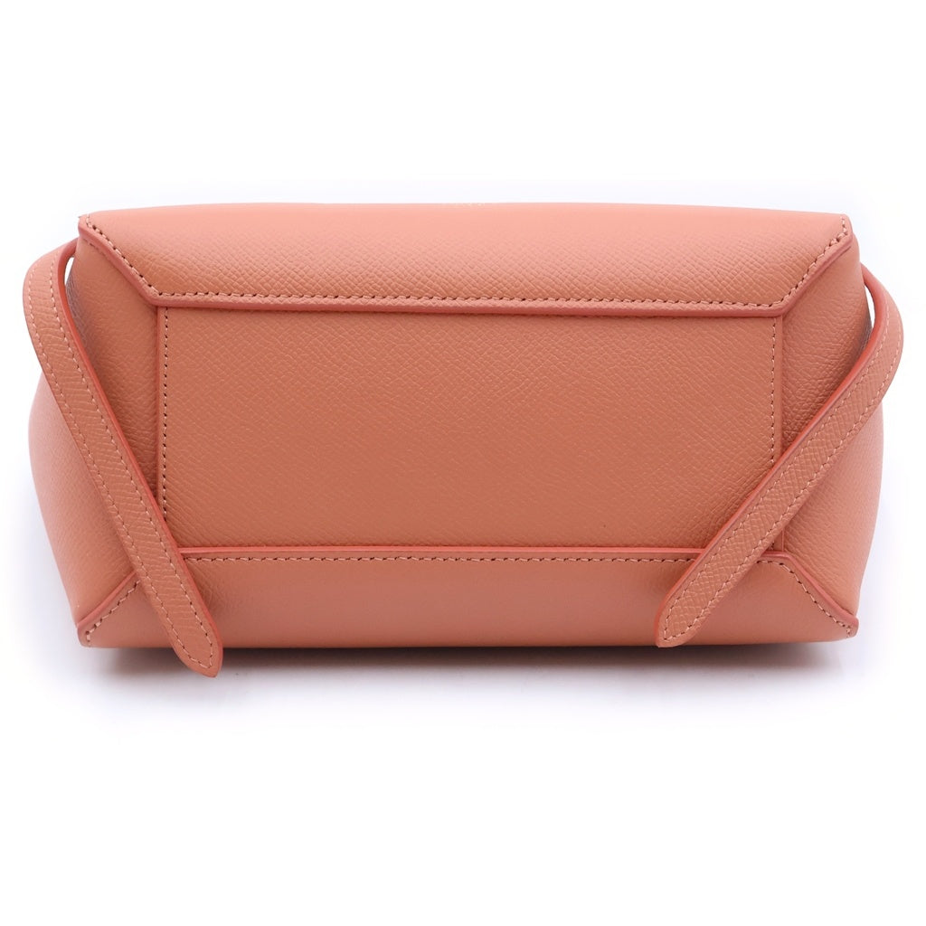 CELINE(セリーヌ) ベルトバッグ ナノ ハンドバック 2way ショルダー レザー オレンジ レディース