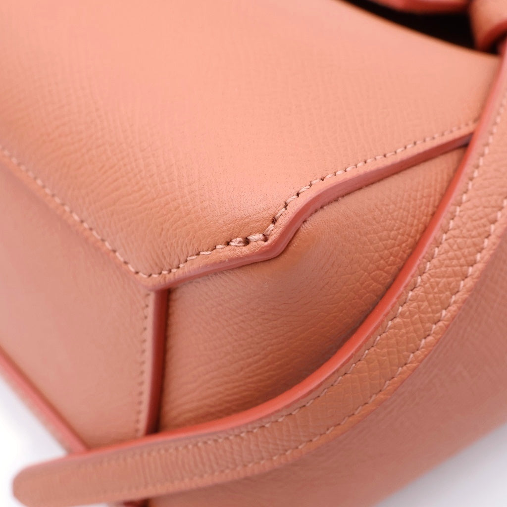 CELINE(セリーヌ) ベルトバッグ ナノ ハンドバック 2way ショルダー レザー オレンジ レディース