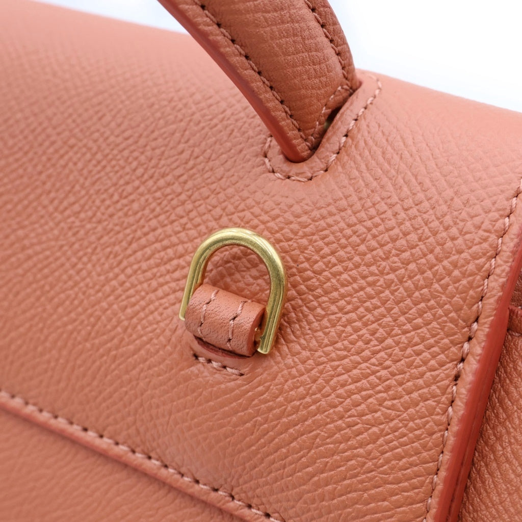 CELINE(セリーヌ) ベルトバッグ ナノ ハンドバック 2way ショルダー レザー オレンジ レディース
