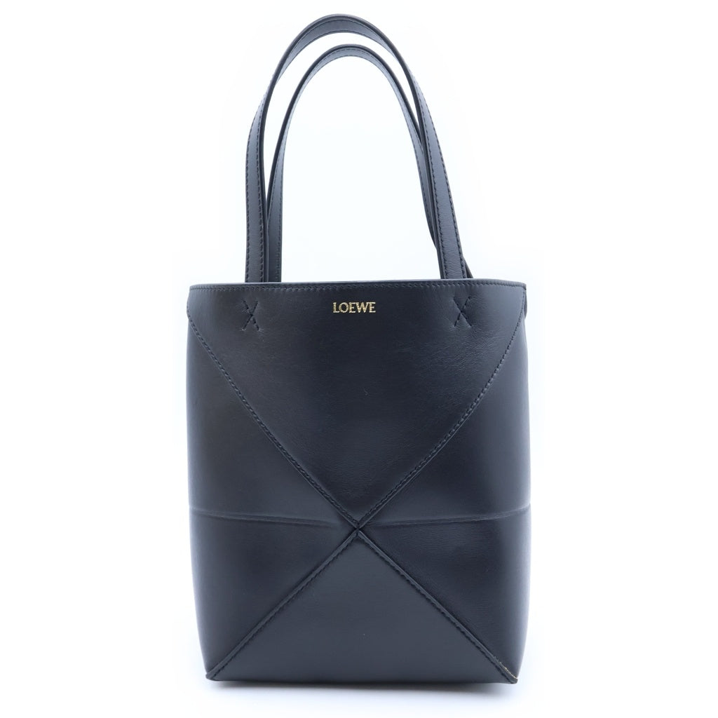 LOEWE(ロエベ) パズルフォルド トートバッグ 2way ショルダー ミニ レザー ブラック レディース