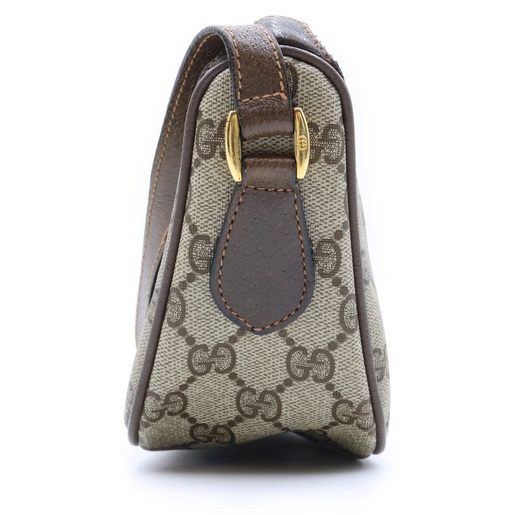 GUCCI(グッチ) オールドグッチ ショルダーバッグ シェリーライン GGスプリーム キャンバス レザー ブラウン 89 02 054 レディース