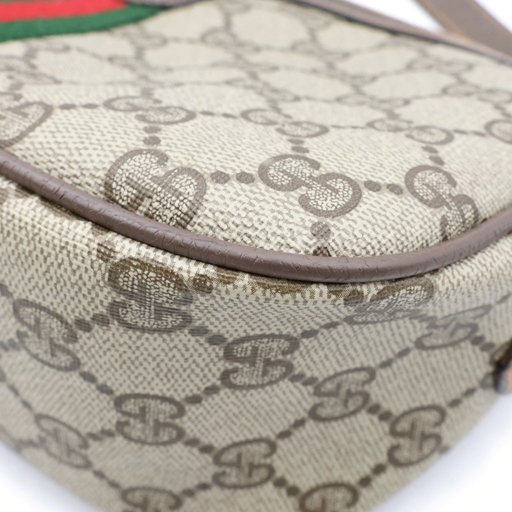 GUCCI(グッチ) オールドグッチ ショルダーバッグ シェリーライン GGスプリーム キャンバス レザー ブラウン 89 02 054 レディース