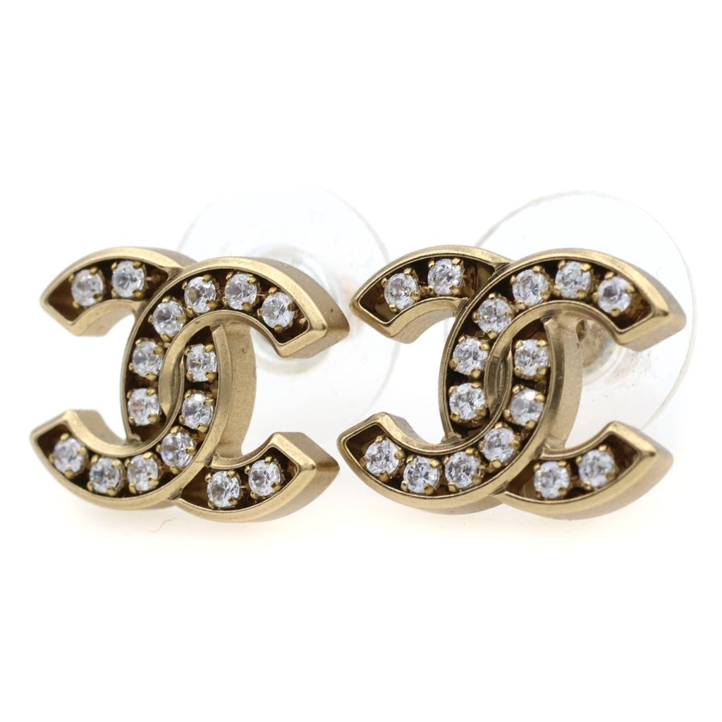CHANEL(シャネル) ココマーク ピアス ラインストーン GP メッキ ゴールド A21C レディース