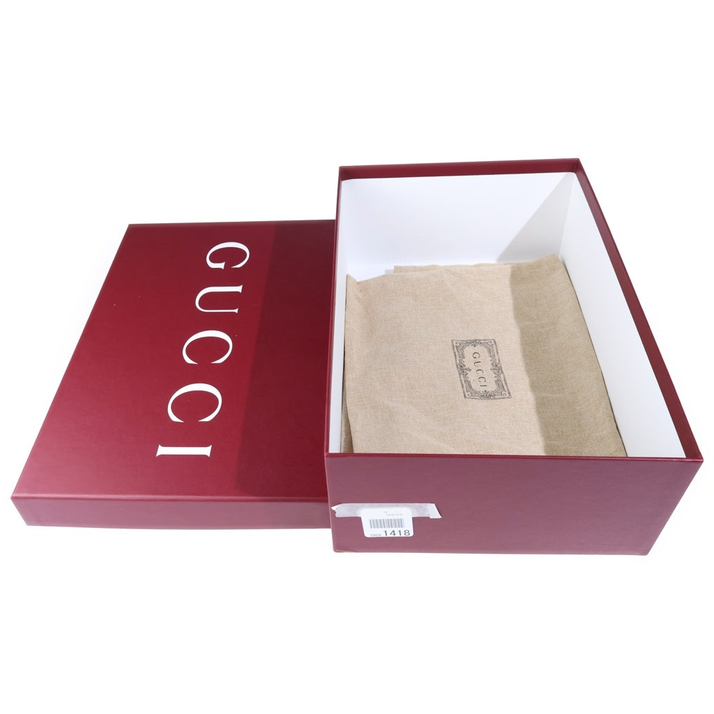 GUCCI(グッチ) GGシアリングエフェクト レザーブーツ レッド/ホワイト レディース