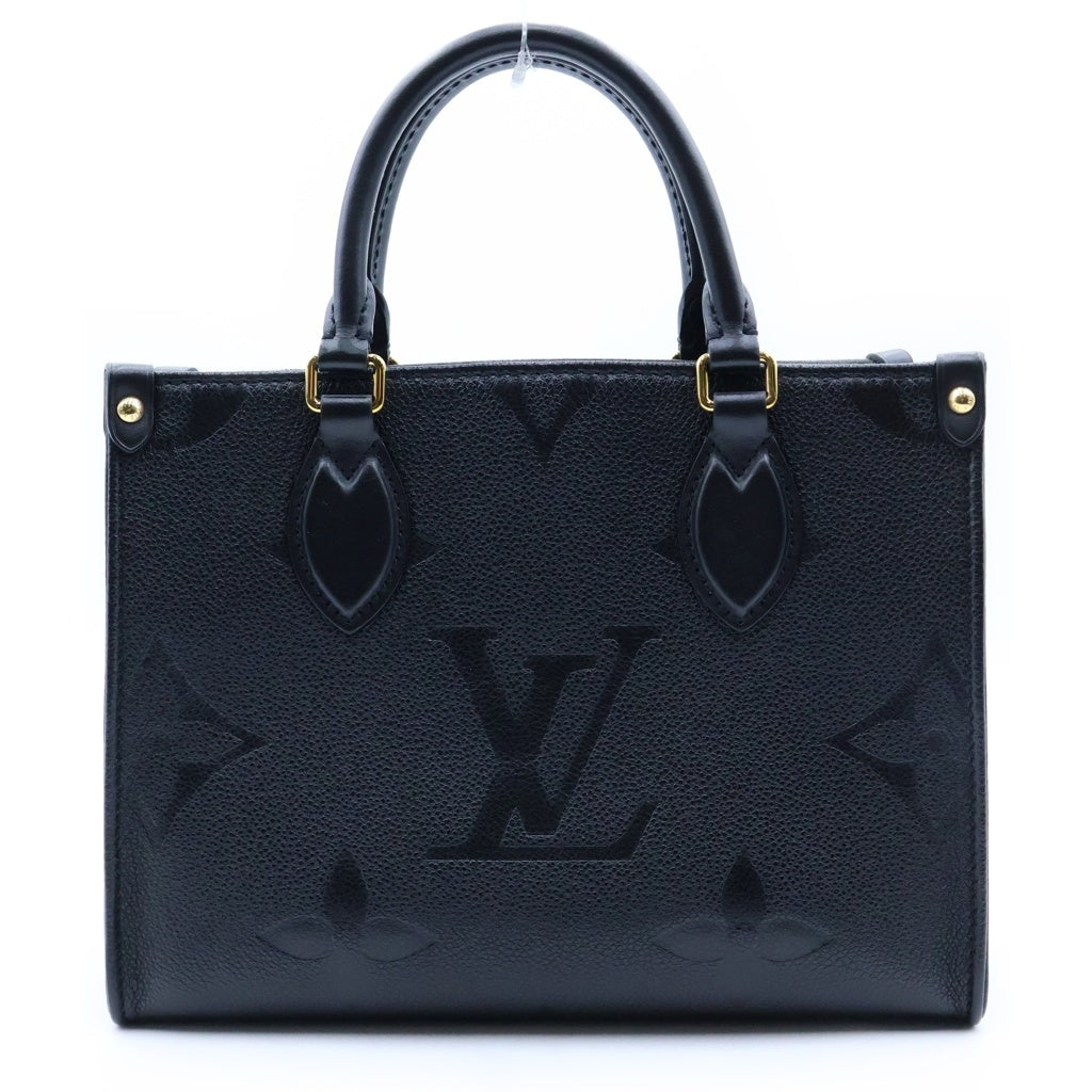 LOUIS VUITTON(ルイヴィトン) モノグラム・アンプラント オンザゴーPM 2WAYバッグ ハンドバッグ ショルダーバッグ トートバッグ ブラック レザー M45653 ゴールド金具 レディース