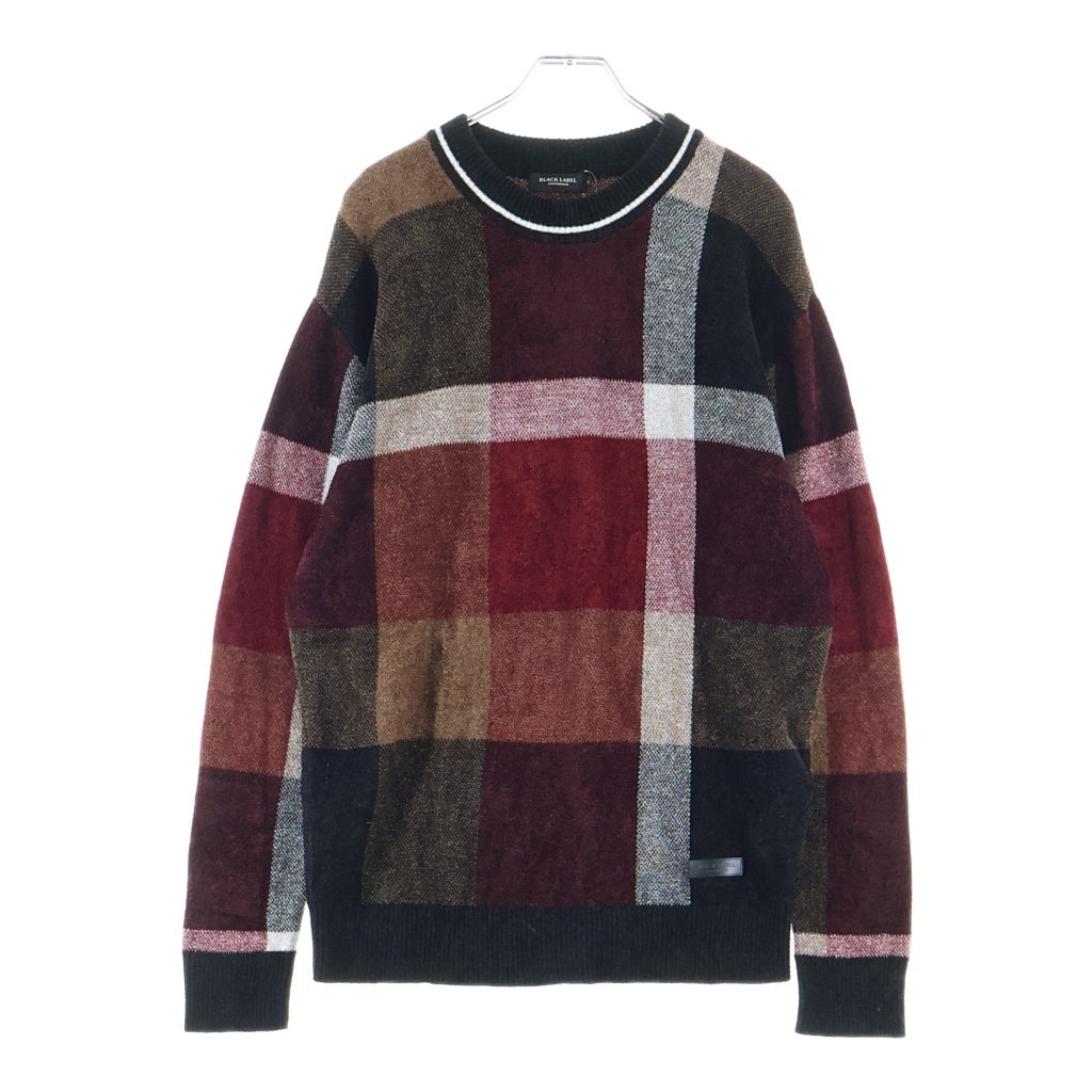 BLACK LABEL CRESTBRIDGE(ブラックレーベルクレストブリッジ) ニット 長袖 チェック ブラック/レッド